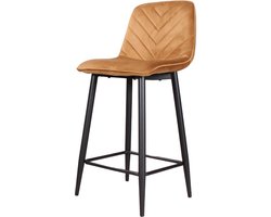 DS4U® Gaby barkruk velvet 65 cm 2.0 - goud