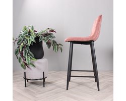 DS4U® Gaby barkruk velvet 65 cm 2.0 - roze