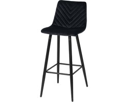 DS4U® Gaby barkruk velvet 65 cm 2.0 - zwart