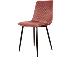 DS4U - Gaby eetkamerstoel Velvet Roze - Luxe design - Comfortabel zitvlak - Stijlvolle toevoeging aan uw interieur