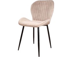 DS4U® Giulia Eetkamerstoel Velvet Champagne - Luxe design - Comfortabele zitting