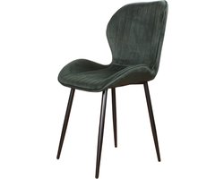 DS4U® Giulia Eetkamerstoel Velvet Donkergroen - Luxe design - Comfortabele zitting