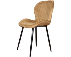DS4U - Giulia Eetkamerstoel Velvet Goud- Luxe design - Comfortabele zitting