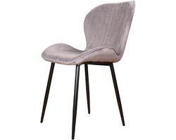DS4U® Giulia Eetkamerstoel Velvet Grijs - Luxe design - Comfortabele zitting