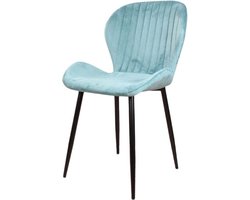 DS4U - Giulia Eetkamerstoel Velvet Petrolblauw - Luxe design - Comfortabele zitting
