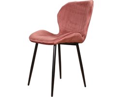 DS4U - Giulia Eetkamerstoel Velvet Roze - Luxe design - Comfortabele zitting