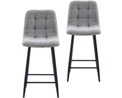 DS4U - - Hugo barkruk 65 cm - Set van 2 - Taupe - Stof