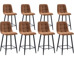 DS4U® - Hugo barkruk 65 cm - Set van 8 - Roestbruin - Stof