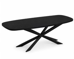 DS4U - Marcus kunststof deens ovale eettafel zwart 240 cm met zwart spinonderstel