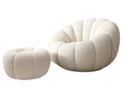 DS4U - Olivia fauteuil set teddy - wit