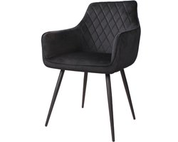 DS4U® Ravi 3.0 eetkamerstoel velours - zwart