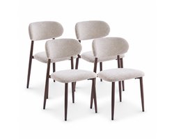 DS4U® - Sumi eetkamerstoel - Set van 4 - Frame walnoot - Houtlook frame
