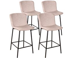 DS4U - - Vera barkruk 65 cm - Set van 4 - Champagne - Stof