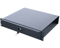 DSIT 19 inch afsluitbare lade van metaal - 2U - geschikt voor serverkast - patchkast en flightcase