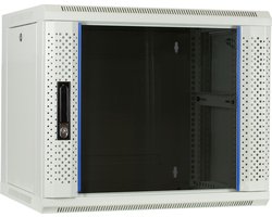DSIT 9U witte wandkast met glazen deur 600x450x500mm (BxDxH) - serverbehuizing - serverrack - serverkast - 19 inch