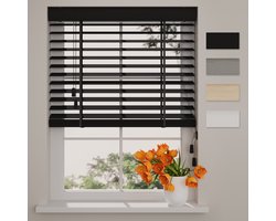 DTCH® Bamboe Houten Jaloezie - Easy Natural - 50 mm - Black - 100 x 130 cm - Maten van 50 t/m 250 cm breed