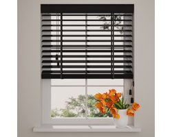 DTCH® Bamboe Houten Jaloezie - Easy Natural - 50 mm - Black - 70 x 175 cm - Maten van 50 t/m 250 cm breed