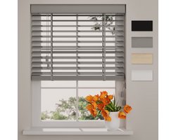 DTCH® Bamboe Houten Jaloezie - Easy Natural - 50 mm - Light Grey - 140 x 175 cm - Maten van 50 t/m 250 cm breed