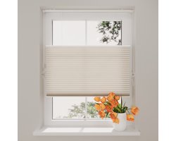 DTCH® Plissegordijn Lichtdoorlatend - Easy Honeycomb - 25 mm - Beige - 150 x 175 cm - Maten van 60 t/m 180 cm breed
