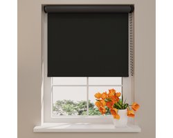 DTCH® Rolgordijn Verduisterend - Easy Match - Zwart - 95 x 190 cm - Rolgordijn zonder boren - Maten van 40 t/m 240 cm breed