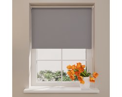 DTCH® Rolgordijn Verduisterend - Pure mini Thermo - Grijs - 90 x 150 cm - Isolerende zonwering – Rolgordijn zonder boren