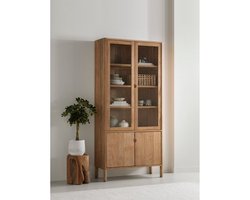 DTP Home Apollo Vitrinekast Teakhout – 100x40x210 cm