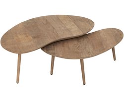 DTP Home Coffee table Apollo, set of 2,30x75x55 cm / 35x90x70 cm, recycled teakwood