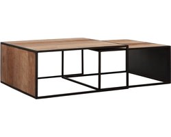 DTP Home Coffee table Cosmo square, set of 2,35x80x80 cm, recycled teakwood