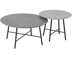 DTP Home Coffee table Delta Air, set of 2,38xØ50 cm (color: Frost) / 34xØ70 cm (color: Dusk), mortex