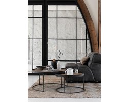 DTP Home Coffee table Mercurius NATURAL, set of 2,35xØ60 cm / 40xØ80 cm, set of 2, recycled teakwood