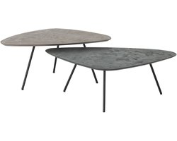 DTP Home Coffee table Plectro Earth, set of 2,38x90x50 cm (color: Fudge) / 34x100x60 cm (color: Pepper), mortex