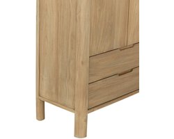 DTP Home Cupboard Forte, 2 doors, 2 drawers,190x80x40 cm, teakwood natural
