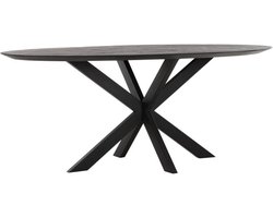 DTP Home Eettafel Ovaal teakhout zwart – 200x78 cm