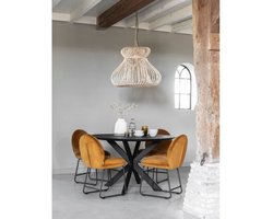 DTP Home Eettafel Timeless Black rond teakhout 150x150x78 cm