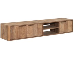 DTP Home Hanging TV stand Bliss No.2 medium, 3 doors, 2 open racks,30x170x35 cm | TEAKWOOD top