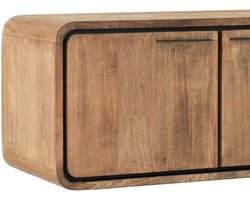 DTP Home Hanging TV stand Evo large, 4 doors, 2 open racks,40x225x40 cm, recycled teakwood