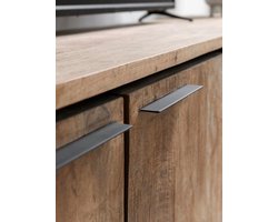 DTP Home Hanging TV stand Evo medium, 3 doors, 2 open racks,40x185x40 cm, recycled teakwood