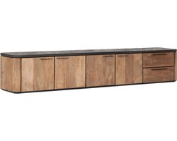 DTP Home Hanging TV stand Soho large, 4 doors, 2 drawers,42x230x40 cm, recycled teakwood and mortex