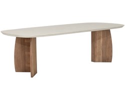 DTP Home Nova eettafel Deens ovaal Faux Travertin 250x110 cm - Beige