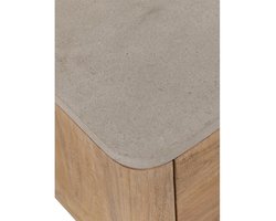 DTP home Nova tv-meubel teakhout en travertin naturel / beige zwevend of staand - 130 x 38 x 39/42 cm