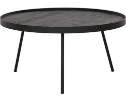 DTP Home Salontafel Saturnus rond teakhout zwart – 60x60x30 cm