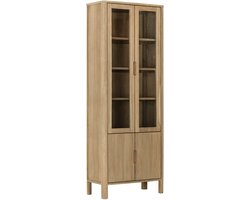 DTP Home Showcase Forte, 2x2 doors,210x80x40 cm, teakwood natural