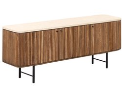 DTP Home TV-meubel Lagoon 3 deurs teakhout en mortex – 55x140x35 cm