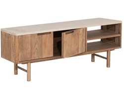 DTP Home TV stand Bliss Mortex No.2 small, 2 doors, 2 open racks,50x130x35 cm | MORTEX top