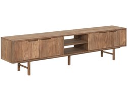 DTP Home TV stand Bliss No.2 large, 4 doors, 2 open racks,50x210x35 cm | TEAKWOOD top