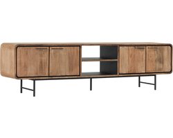 DTP Home TV stand Evo large, 4 doors, 2 open racks,60x225x40 cm, recycled teakwood
