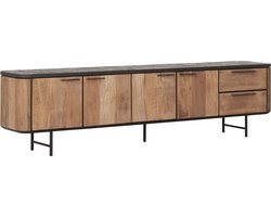 DTP Home TV stand Soho large, 4 doors, 2 drawers,60x230x40 cm, recycled teakwood and mortex