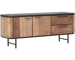 DTP Home TV stand Soho small, 2 doors, 2 drawers,60x150x40 cm, Recycled teakwood and mortex