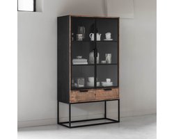 DTP home vitrinekast Cosmo no.1 teakhout 100x40x180 cm