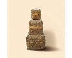 DUA Opbergdoos - Goud Bali Offermand set van 3